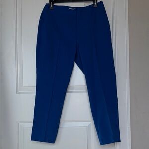Calvin Klein Blue Trouserssize 8, ankle cut, pleated detail, clasp, and button.
